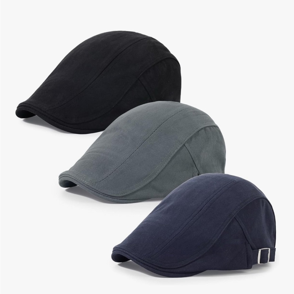 Stylish Black, Gray, and Blue Caps